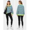 imageEXLURA Womens Oversized Sweatshirt for Women 2024 Fall Button Striped Long Sleeve Shirts Hoodies Preppy Top Y2K OutfitsPink Green