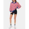 imageEXLURA Womens Oversized Sweatshirt for Women 2024 Fall Button Striped Long Sleeve Shirts Hoodies Preppy Top Y2K OutfitsRed White