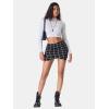 imageEXLURA Womens Plaid Bodycon Mini Skirts Sexy Stretch High Waist Tulip Hem Short Skirt 2025 Trendy Winter Y2K Fashion ClothesBlack Plaid