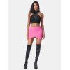 imageEXLURA Womens Plaid Bodycon Mini Skirts Sexy Stretch High Waist Tulip Hem Short Skirt 2025 Trendy Winter Y2K Fashion ClothesHot Pink