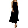 imageEXLURA Womens 2024 Summer Casual Sleeveless Beach Maxi Dress Plus Size Flowy Long Dress with Pockets Vacation OutfitBlack