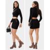 imageEXLURA Womens Elastic High Waisted Button Mini Skirts Sexy Bodycon Pencil Short Skirts Slim Fit Party Date Night Skirt 2024Black