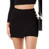 imageEXLURA Womens Elastic High Waisted Button Mini Skirts Sexy Bodycon Pencil Short Skirts Slim Fit Party Date Night Skirt 2024Black