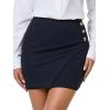 imageEXLURA Womens Elastic High Waisted Button Mini Skirts Sexy Bodycon Pencil Short Skirts Slim Fit Party Date Night Skirt 2024Dark Blue