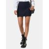 imageEXLURA Womens Elastic High Waisted Button Mini Skirts Sexy Bodycon Pencil Short Skirts Slim Fit Party Date Night Skirt 2024Dark Blue