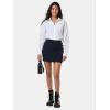 imageEXLURA Womens Elastic High Waisted Button Mini Skirts Sexy Bodycon Pencil Short Skirts Slim Fit Party Date Night Skirt 2024Dark Blue