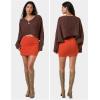 imageEXLURA Womens Elastic High Waisted Button Mini Skirts Sexy Bodycon Pencil Short Skirts Slim Fit Party Date Night Skirt 2024Orange