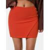 imageEXLURA Womens Elastic High Waisted Button Mini Skirts Sexy Bodycon Pencil Short Skirts Slim Fit Party Date Night Skirt 2024Orange