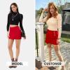 imageEXLURA Womens Elastic High Waisted Button Mini Skirts Sexy Bodycon Pencil Short Skirts Slim Fit Party Date Night Skirt 2024Red