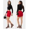 imageEXLURA Womens Elastic High Waisted Button Mini Skirts Sexy Bodycon Pencil Short Skirts Slim Fit Party Date Night Skirt 2024Red
