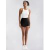 imageEXLURA Womens High Elastic Waist Bodycon Asymmetrical Skorts Short Mini Skirt with ShortsBlack