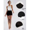 imageEXLURA Womens High Elastic Waist Bodycon Asymmetrical Skorts Short Mini Skirt with ShortsBlack