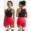 imageEXLURA Womens High Elastic Waist Bodycon Asymmetrical Skorts Short Mini Skirt with ShortsRed
