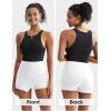 imageEXLURA Womens High Elastic Waist Bodycon Asymmetrical Skorts Short Mini Skirt with ShortsWhite
