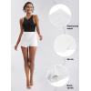 imageEXLURA Womens High Elastic Waist Bodycon Asymmetrical Skorts Short Mini Skirt with ShortsWhite