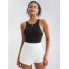 imageEXLURA Womens High Elastic Waist Bodycon Asymmetrical Skorts Short Mini Skirt with ShortsWhite