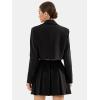 imageEXLURA Womens Long Sleeve Blazer Suit Sets with Pleated Mini Skirt 2 Piece Outfits Business Trendy Y2K Fashion Clothes 2025Black