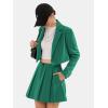 imageEXLURA Womens Long Sleeve Blazer Suit Sets with Pleated Mini Skirt 2 Piece Outfits Business Trendy Y2K Fashion Clothes 2025Green