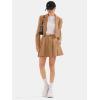 imageEXLURA Womens Long Sleeve Blazer Suit Sets with Pleated Mini Skirt 2 Piece Outfits Business Trendy Y2K Fashion Clothes 2025Khaki