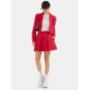 imageEXLURA Womens Long Sleeve Blazer Suit Sets with Pleated Mini Skirt 2 Piece Outfits Business Trendy Y2K Fashion Clothes 2025Red