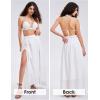 imageEXLURA Womens Summer Casual Split Hem Maxi Skirt Sexy Flowy Vacation Beach Long SkirtsWhite