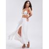 imageEXLURA Womens Summer Casual Split Hem Maxi Skirt Sexy Flowy Vacation Beach Long SkirtsWhite