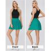 imageEXLURA Womens Summer Pleated High Elastic Waisted ALine Mini Skirt Flowy Short Skirts with ShortsGreen