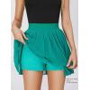 imageEXLURA Womens Summer Pleated High Elastic Waisted ALine Mini Skirt Flowy Short Skirts with ShortsGreen