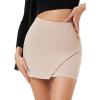 imageEXLURA Womens Elastic High Waisted Button Mini Skirts Sexy Bodycon Pencil Short Skirts Slim Fit Party Date Night Skirt 2024Beige
