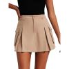 imageEXLURA Womens Mini Cargo Skirt 2024 High Waisted Activewear Skort Summer Y2K Skirt Shorts with Flap Pockets