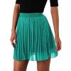 imageEXLURA Womens Summer Pleated High Elastic Waisted ALine Mini Skirt Flowy Short Skirts with ShortsGreen