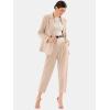 imageEXLURA Womens Business Blazer and High Elastic Waist Pant Suit Set Loose Fit Casual Fall Winter 2 Piece Suits for WorkApricot