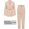 imageEXLURA Womens Business Blazer and High Elastic Waist Pant Suit Set Loose Fit Casual Fall Winter 2 Piece Suits for WorkApricot