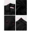 imageEXLURA Womens Business Blazer and High Elastic Waist Pant Suit Set Loose Fit Casual Fall Winter 2 Piece Suits for WorkBlack