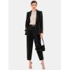 imageEXLURA Womens Business Blazer and High Elastic Waist Pant Suit Set Loose Fit Casual Fall Winter 2 Piece Suits for WorkBlack