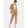imageEXLURA Womens Business Blazer and High Elastic Waist Pant Suit Set Loose Fit Casual Fall Winter 2 Piece Suits for WorkBrown