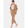 imageEXLURA Womens Business Blazer and High Elastic Waist Pant Suit Set Loose Fit Casual Fall Winter 2 Piece Suits for WorkBrown