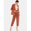 imageEXLURA Womens Business Blazer and High Elastic Waist Pant Suit Set Loose Fit Casual Fall Winter 2 Piece Suits for WorkCaramel