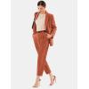 imageEXLURA Womens Business Blazer and High Elastic Waist Pant Suit Set Loose Fit Casual Fall Winter 2 Piece Suits for WorkCaramel