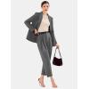 imageEXLURA Womens Business Blazer and High Elastic Waist Pant Suit Set Loose Fit Casual Fall Winter 2 Piece Suits for WorkDark Grey