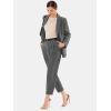imageEXLURA Womens Business Blazer and High Elastic Waist Pant Suit Set Loose Fit Casual Fall Winter 2 Piece Suits for WorkDark Grey