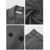 imageEXLURA Womens Business Blazer and High Elastic Waist Pant Suit Set Loose Fit Casual Fall Winter 2 Piece Suits for WorkDark Grey