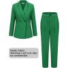 imageEXLURA Womens Business Blazer and High Elastic Waist Pant Suit Set Loose Fit Casual Fall Winter 2 Piece Suits for WorkGreen
