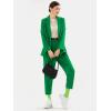 imageEXLURA Womens Business Blazer and High Elastic Waist Pant Suit Set Loose Fit Casual Fall Winter 2 Piece Suits for WorkGreen