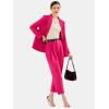 imageEXLURA Womens Business Blazer and High Elastic Waist Pant Suit Set Loose Fit Casual Fall Winter 2 Piece Suits for WorkHot Pink