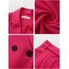 imageEXLURA Womens Business Blazer and High Elastic Waist Pant Suit Set Loose Fit Casual Fall Winter 2 Piece Suits for WorkHot Pink