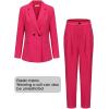 imageEXLURA Womens Business Blazer and High Elastic Waist Pant Suit Set Loose Fit Casual Fall Winter 2 Piece Suits for WorkHot Pink