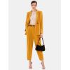 imageEXLURA Womens Business Blazer and High Elastic Waist Pant Suit Set Loose Fit Casual Fall Winter 2 Piece Suits for WorkOrange
