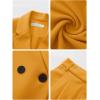 imageEXLURA Womens Business Blazer and High Elastic Waist Pant Suit Set Loose Fit Casual Fall Winter 2 Piece Suits for WorkOrange