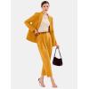imageEXLURA Womens Business Blazer and High Elastic Waist Pant Suit Set Loose Fit Casual Fall Winter 2 Piece Suits for WorkOrange